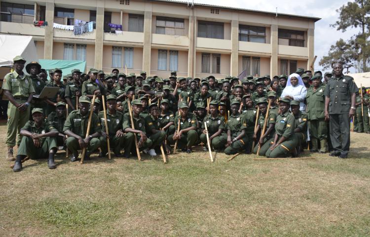 Students of Uganda Institute of Allied Health & Management Sciences (UIAHMS-MULAGO) undergoing Patriotism Training -19th August, 2023