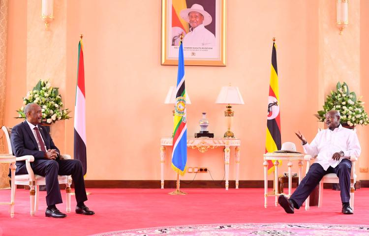 H.E President Museveni, welcomed H.E Abdel Fattah al-Burhan to discuss on bilateral and regional issues. 16th September, 2023